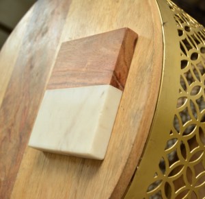Set of 4 Handmade Modern Design <b>Marble</b> Wood <b>Square</b> Coasters Sustainable Mats Pads for <b>Coffee</b> Tea Wine Wedding Housewarming Gift - Product Image 5