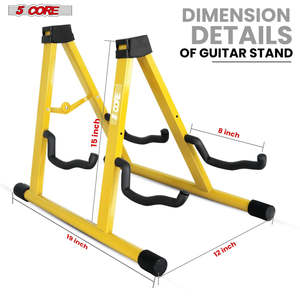 Support de guitare double à 5 cœurs en forme de A avec bras en mousse pour guitares acoustiques, électriques, basses, ukulélés et banjos - Product Image 6