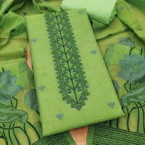 Nuevo vestido Material Muga algodón, Jamdani Pichwai traje para mujer - Product Image 1