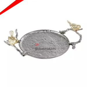 Bandeja de servicio de acero inoxidable de la mejor calidad con asas bandeja para servir té café jugo - Product Image 4