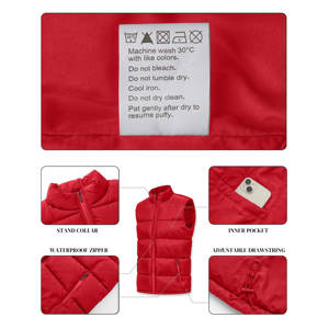 Customized Logo Men's Running <b>Walking</b> Hiking Lightweight Full Zip Sleeveless Puffer <b>Padded</b> Vest with Zipper Pockets - Product Image 5