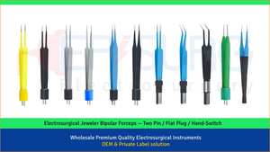 Joyería Europea # Pinzas Electroquirúrgicas Bipolares Reutilizables con Punta de Aguja Recta y Conector Plano, Compatibles con las Principales Unidades de Electrocirugía - Product Image 4
