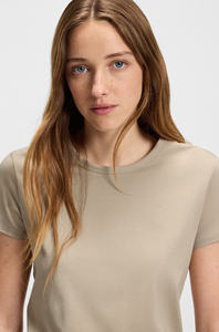 Ropa de mujer Camisetas con cuello redondo Precio bajo Camiseta de mujer 100% Algodón Tamaño adulto Slim Fit Mujeres Camisas Casuales - Product Image 5