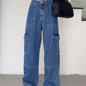 Design unique nouveau jean denim rétro américain Baggy pantalon droit pour femme jean ample à jambes larges pantalons De Mujer pour femme - Product Image 2