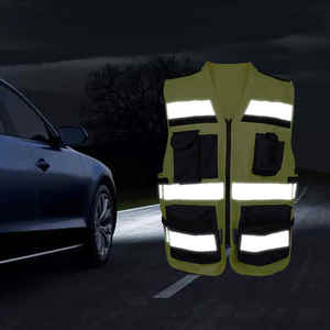 Chaleco DE SEGURIDAD reflectante de alta calidad para trabajadores Chaleco de seguridad de alta visibilidad con logotipo personalizado Chaleco DE SEGURIDAD negro - Product Image 4