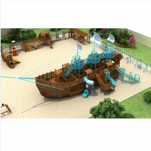 Grand ensemble de jeu de toboggan en bois personnalisable pour les écoles et les parcs pour les jeux en plein air et les centres commerciaux - Product Image 1