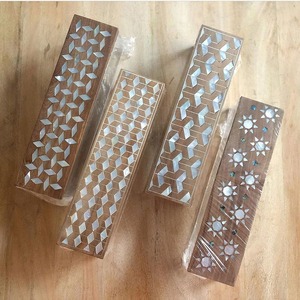 Luxury Indian Square Mother Pearl Inlay Acrylic Wood Lid Food <b>Storage</b> Boxes High Quality Eid Ramadan Gift Made in India - Product Image 2