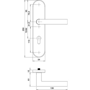 ชุดอุปกรณ์ป้องกันโลโก้ 8743/9203 อะลูมิเนียม F1 92 มม. 65-75 มม. ตู้เก็บของ EDI - Product Image 4