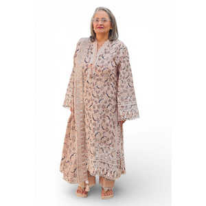 Ensemble 3 pièces en mousseline imprimée laquée avec taille naturelle CL-62108 Collection B, comprenant un dupatta - Product Image 1