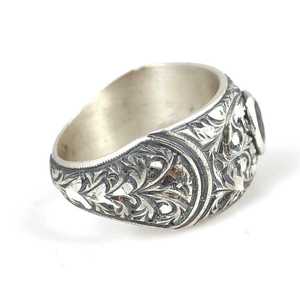 Bague pour homme en argent sterling 925 avec pierre spinelle noire - Coupe géométrique, bijoux fins - Product Image 4