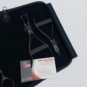 Pince applicateur d'extension de cheveux en microbilles noires mates en gros - Product Image 6