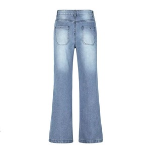 Jeans baggy pour femmes fabriqués en usine certifiée, coupe ample, taille mi-haute, en denim de coton, jambes larges, style vintage, jeans pour femmes - Product Image 6