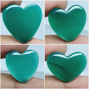 Grado superior 100% ónix verde Natural facetado a mano tallado en forma de corazón piedra preciosa fabricación de joyas 10mm ónix verde piedra preciosa suelta a granel - Product Image 2