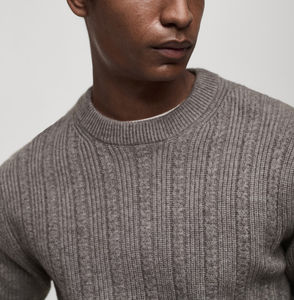 Nouveau pull décontracté pour hommes à la mode 100% coton tricoté pull col rond couleur unie surdimensionné respirant devant - Product Image 5