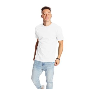 100% algodón. Camisa básica de cuello redondo de color sólido para hombre, camiseta informal de manga corta transpirable que absorbe la humedad. - Product Image 2