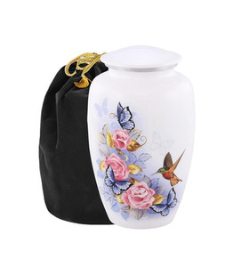 Urnes funéraires modernes faites à la main en bronze naturel de style américain pour cendres masculines et féminines - Prix de gros pour commémoration et inhumation - Product Image 1
