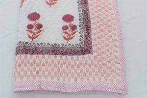 Jaipuri Razai Hand Block Print 100% Cotton Eco-Friendly Washable Lightweight <b>Quilt</b> Comforter <b>Set</b> Queen Size Hot Sale - Product Image 2