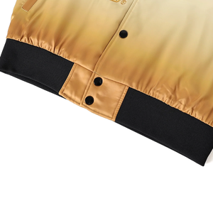 Blouson Bomber en Satin Ombré Blanc à Or Vieilli pour Homme et Femme – Style Urbain Imperméable Printemps – Collection Fraternité Grecque - Product Image 4