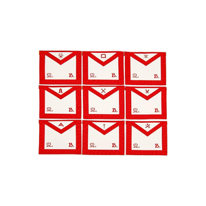 Colliers d'officiers maçonniques Ensemble de 9 cols AASR Tablier et étui brodés à la machine Arche royale Tablier habillé complet avec bleu - Product Image 6