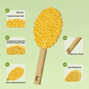 Peigne de massage 3D en TPE pour animaux de compagnie avec poignée ergonomique pour perte et brossage des chats et des chiens - Product Image 3