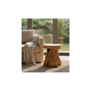 Tabouret unique en racine de teck, design rustique artisanal - Meuble artistique durable pour les espaces de vie d'hôtels et d'appartements - Product Image 3