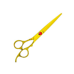 Professionnel Full Gold Barber Cheveux Ciseaux En Acier Inoxydable Fantaisie Vis Lame Pointue Avec Étui En Cuir - Product Image 3