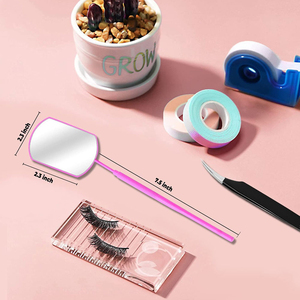 กระจกวางบนโต๊ะทรงสี่เหลี่ยมผืนผ้ารูปหัวใจสีชมพูสำหรับช่างขนตา - Product Image 4