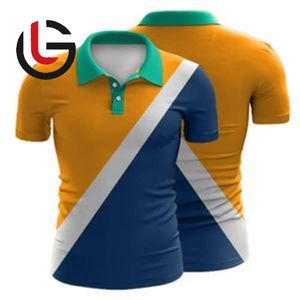 เสื้อโปโลผ้าฝ้ายสแปนเด็กซ์สำหรับผู้ชายเสื้อคอตตอน100% เป็นมิตรกับสิ่งแวดล้อมเสื้อถักพิมพ์ซับลิเมชันตามสั่ง - Product Image 1