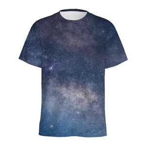 เสื้อยืดแขนสั้นคอกลมสำหรับผู้ชายเสื้อยืดลายอวกาศสีสันสดใสสำหรับฤดูร้อน - Product Image 2