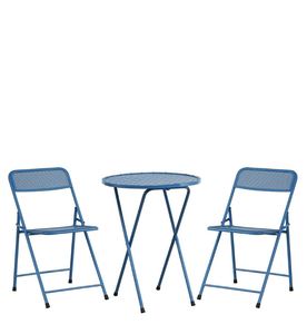 Ensemble table et chaises en métal bleu pour la maison ensemble de meubles de jardin intérieur extérieur bar et restaurant sur le toit ouvert en gros 2024 - Product Image 1