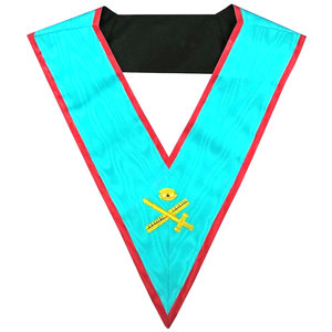 2025 Collier maçonnique Regalia d'AASR First Guard Badge en cuir brodé Type à coudre - Product Image 4