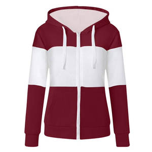Sudaderas con capucha de algodón 100% para mujer, jersey de talla grande ajustado con cremallera, logotipo personalizado, sudadera lisa con capucha para invierno - Product Image 1
