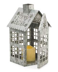 Farol de Metal Galvanizado Plateado con Recortes de Estrellas, Decorativo para Mesa y Decoración Navideña, Nuevo y en Oferta - Product Image 4