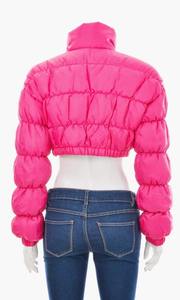 Chaqueta corta y acolchada con logotipo personalizado, abrigos para mujer con cuerdas gruesas y cálidas, chaquetas acolchadas de bombardero de invierno personalizadas - Product Image 4