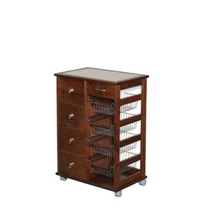 Best MASLEGNO Modern Space-Saving Solid Beech Wood Drawer Cart Plastic Wheels Iron Handles <b>Chrome</b> Plastic Knobs Maximum - Product Image 2