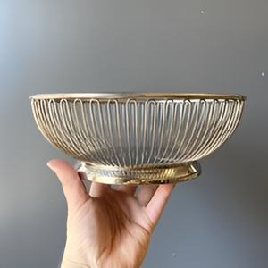 ชามลวดตาข่ายโลหะทรงกลมชามตกแต่งงานแฮนด์เมดสำหรับจัดเก็บและซักรีด - Product Image 2