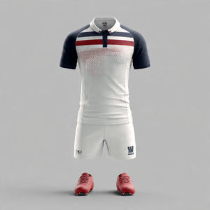 Uniformes de rugby, nom d'équipe personnalisé, maillot de football, ensemble de shorts, 100% polyester, uniforme de rugby unisexe - Product Image 5