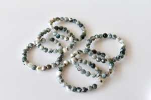 Premium Natural Healing Tree Agate 8mm Round Crystal <b>Bracelet</b> At Wholesale Price For Meditation Jewelry - Product Image 1