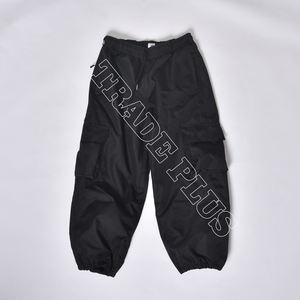 Pantalon baggy de ski de neige pour hommes pantalon à taille élastique décontracté couleur unie lin fin pantalon hip hop tendance ample pour hommes - Product Image 1