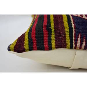 Alfombra de lana Kilim multicolor de 16x24 pulgadas, almohada tejida con patrón vintage - Product Image 4