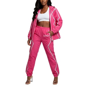 Women's Latest Fashion Full-Sleeve Canvas Windbreaker Tracksuit <b>One</b> Set Short <b>Tops</b> Anti-Wrinkle Reasonable Price Best Design - Product Image 1
