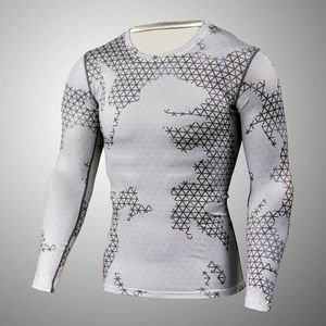 Vente directe d'usine Chemise MMA Rash Guard à manches longues pour hommes Conception de sublimation par compression SPF Caractéristique respirante - Product Image 3
