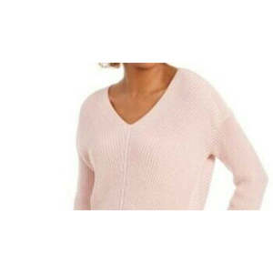 Maglione con Cappuccio da Donna Charter Club in Cotone Premium Testurizzato con Scollo a V, Lavorazione a Trecce, Rosa, Taglia Grande per Inverno e Autunno - Product Image 2