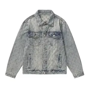 2026 New Design Oversized Unisex <b>Denim</b> <b>Jacket</b> 100% Cotton Fabric Long Sleeve Winter Warm Streetwear <b>Denim</b> <b>Jackets</b> For Men - Product Image 1