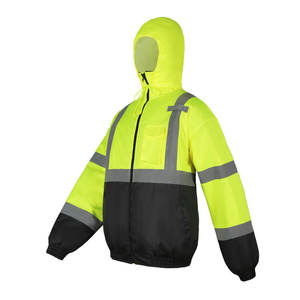 Vestes imperméables en polyester à haute visibilité pour l'hiver avec bandes réfléchissantes pour vêtements de travail de sécurité, tissu Oxford 300D personnalisé - Product Image 2