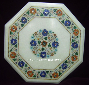 Octagonal Shape Online Best Selling Item White Marble Inlay Dining <b>Table</b> <b>Top</b> For Home Office And Hotel <b>Decorative</b> Purpose <b>Tables</b> - Product Image 1
