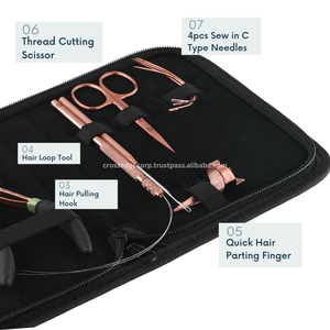 โลโก้ที่กําหนดเองชุดเครื่องมือต่อผม Rose Gold ประกอบด้วยเครื่องจีบ MicroBeads และคีมถอดได้เช่นเดียวกับกรรไกรและนิ้วแยก - Product Image 4