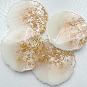 Customized Shape Resin Coasters and Hexagon Options <b>Christmas</b> Resin coaster Sets With Matching Tray for Gifting - Product Image 1