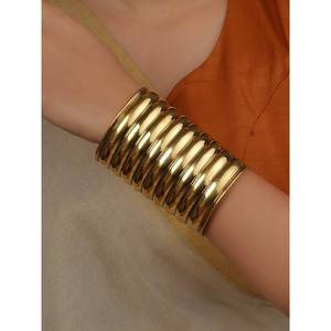 Pulsera de cuentas Jadau Kundan chapada en oro, 1 pieza-MBRAC21 - Product Image 1
