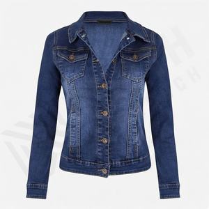 แจ็คเก็ตยีนส์ผู้หญิงสั่งทำพิเศษ ย้อมสีพื้น ผ้าฝ้ายหนา ระบายอากาศได้ดี สีตามสั่ง ไซส์ใหญ่ แฟชั่นฤดูหนาว ทันสมัย คุณภาพสูง - Product Image 1
